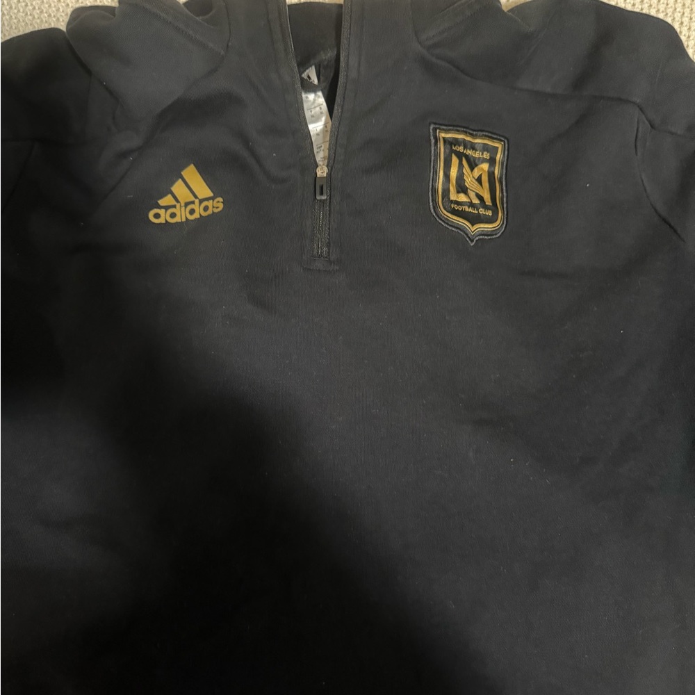 Adidas Black and Gold Quarter-Zip